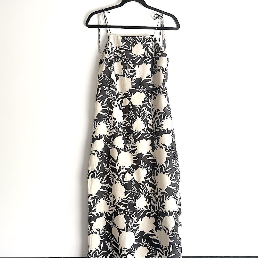 Tribe Alive Silk Floral Tie Shoulder Slipdress Midi Dress Size XS NWT - Picture 4 of 8
